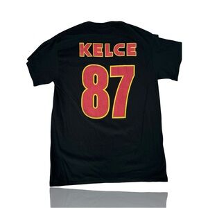 Travis Kelce #87 Jersey Style Black T-Shirt: Kansas City Chiefs: Medium